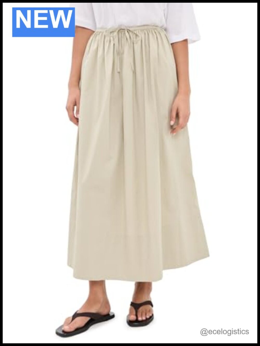 Pistola Noelle Poplin Maxi Skirt High Rise Cotton